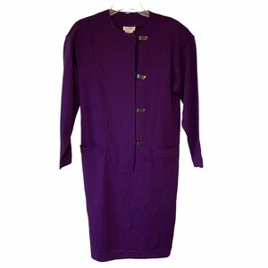 Vintage Neil Martin 1980’s Dress Acrylic Wool Purple Sz Medium